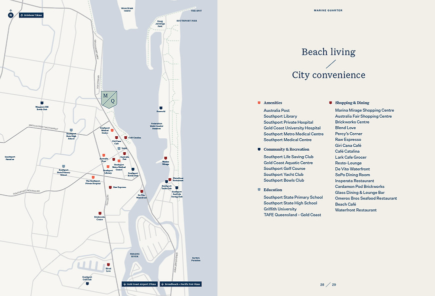 Marine Quarter, Southport Apartments - Amenity Map by Small & Co